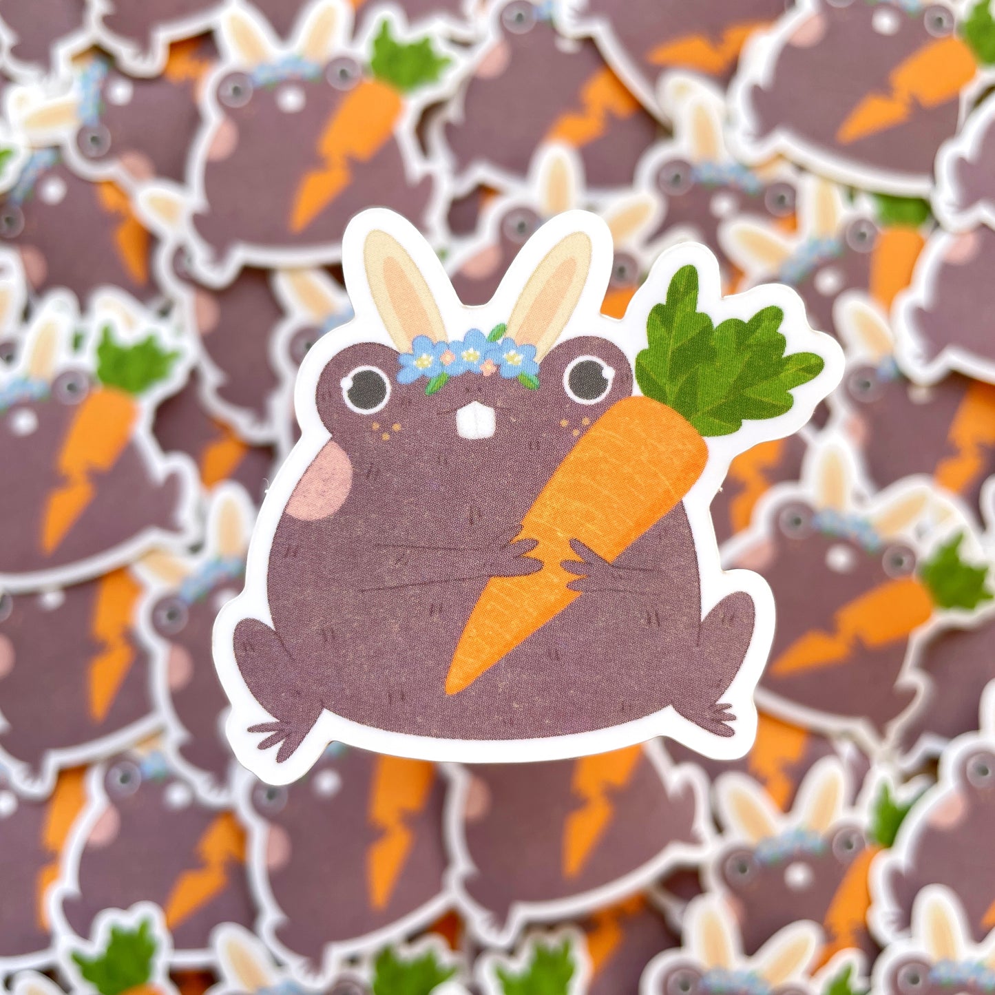 Bunny Frog Matte Die-cut Sticker