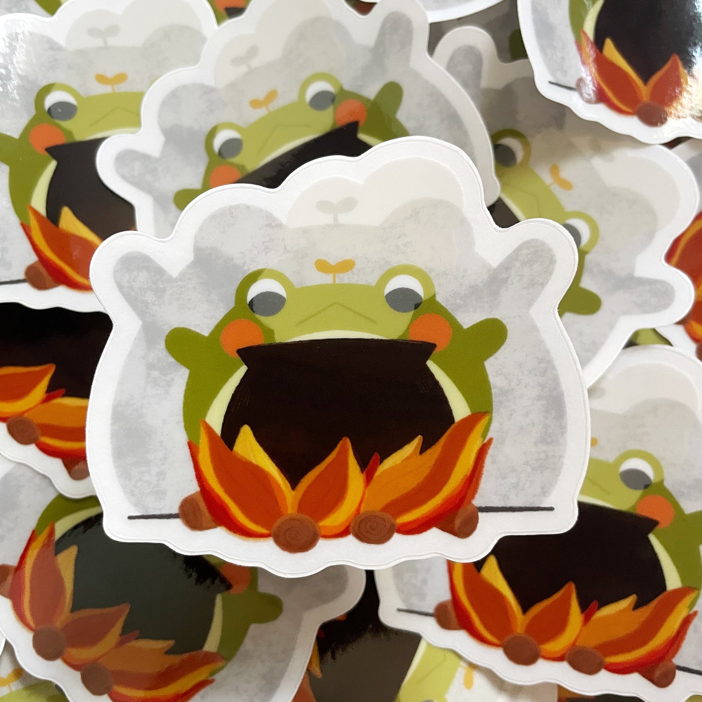 Cauldron Frog Clear Glossy Die-cut Sticker