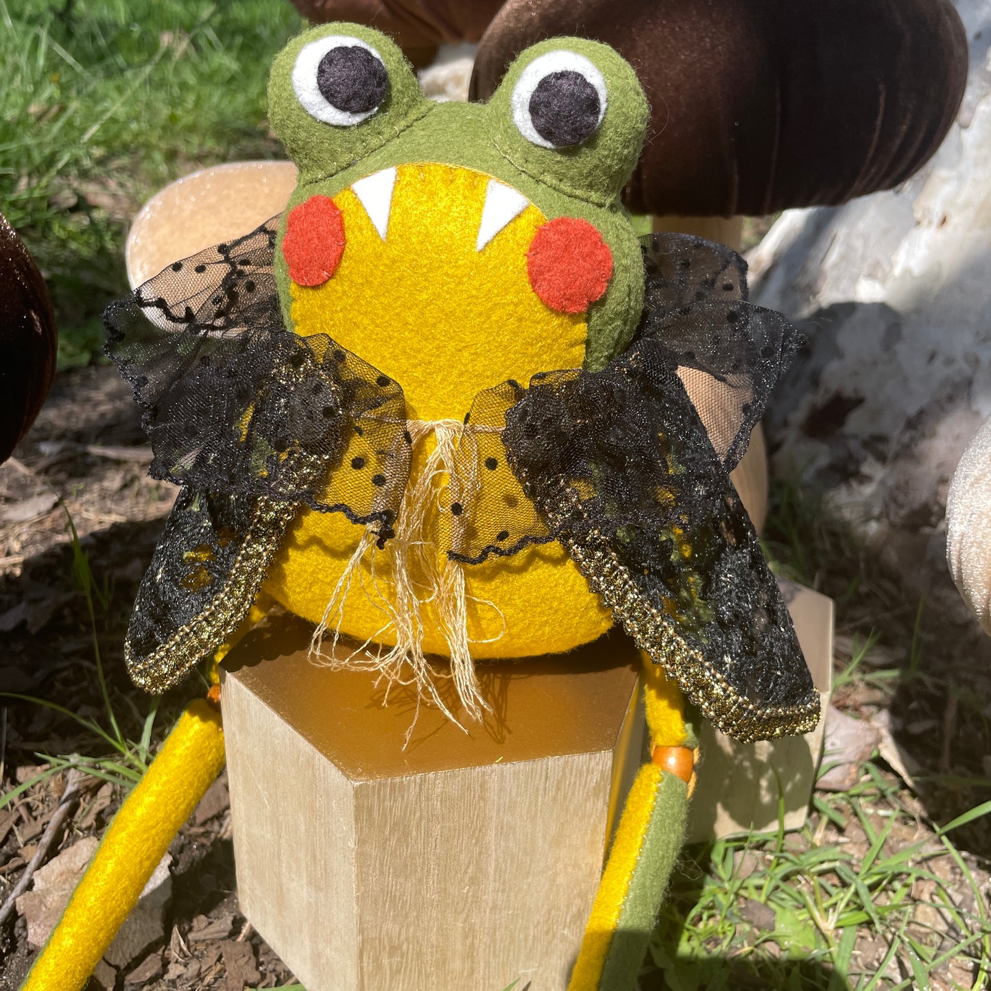 Vampire Frog Felt Dolls