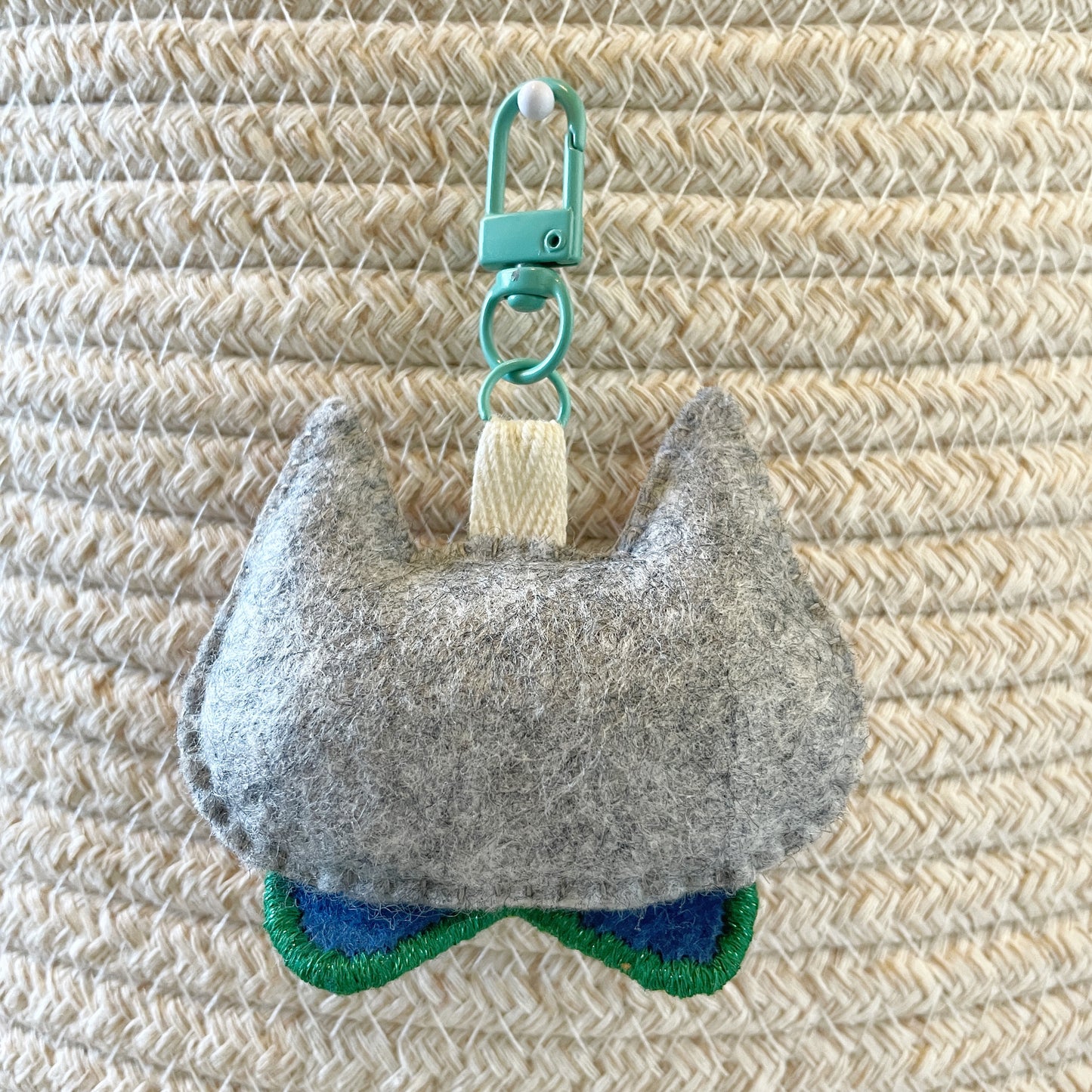 Pride Cat Felt Plush Keychain - Rainbow Flag