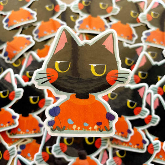 Black Cat Glossy Die-cut Sticker