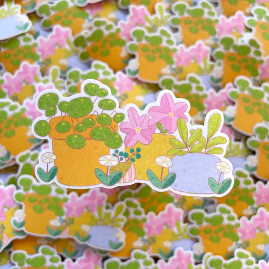 Planter Pots Matte or Glossy with Glitter Die-cut Sticker