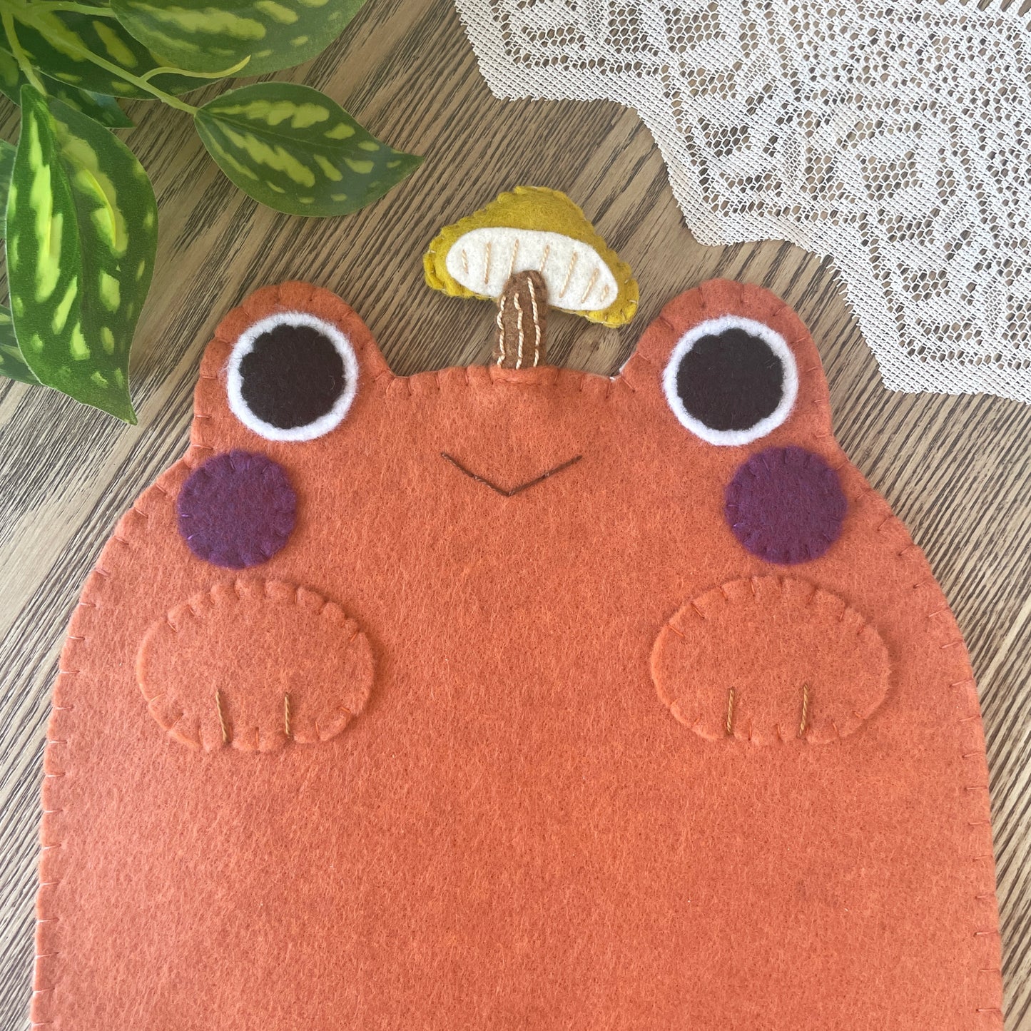 Pumpkin Orange Frog Felt Pin Banners