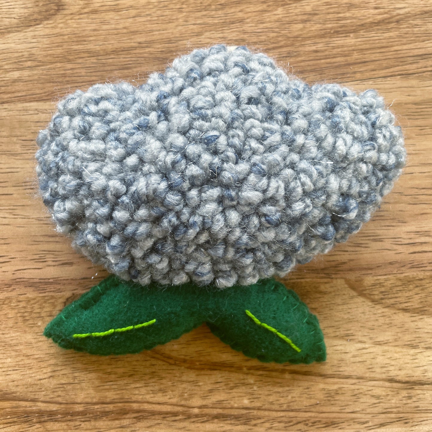 Blue Flower Plush Punch Needle Keychain
