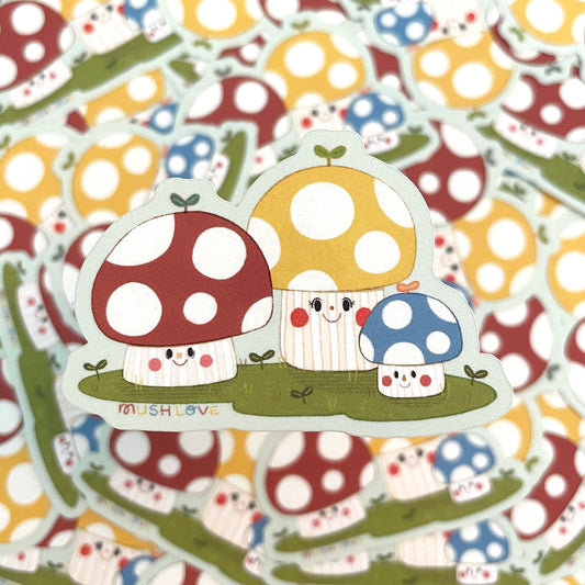 Mush Love Mushroom Matte Die-cut Sticker