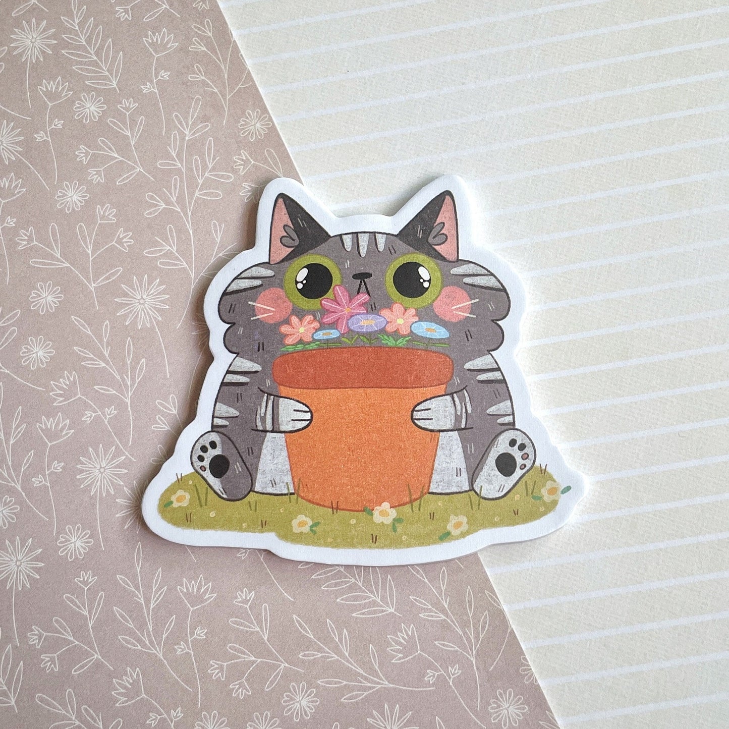 Die-cut Sticky Notes Grey Cat, Tabby Cat, Wizard Cat and Cloud Frogs