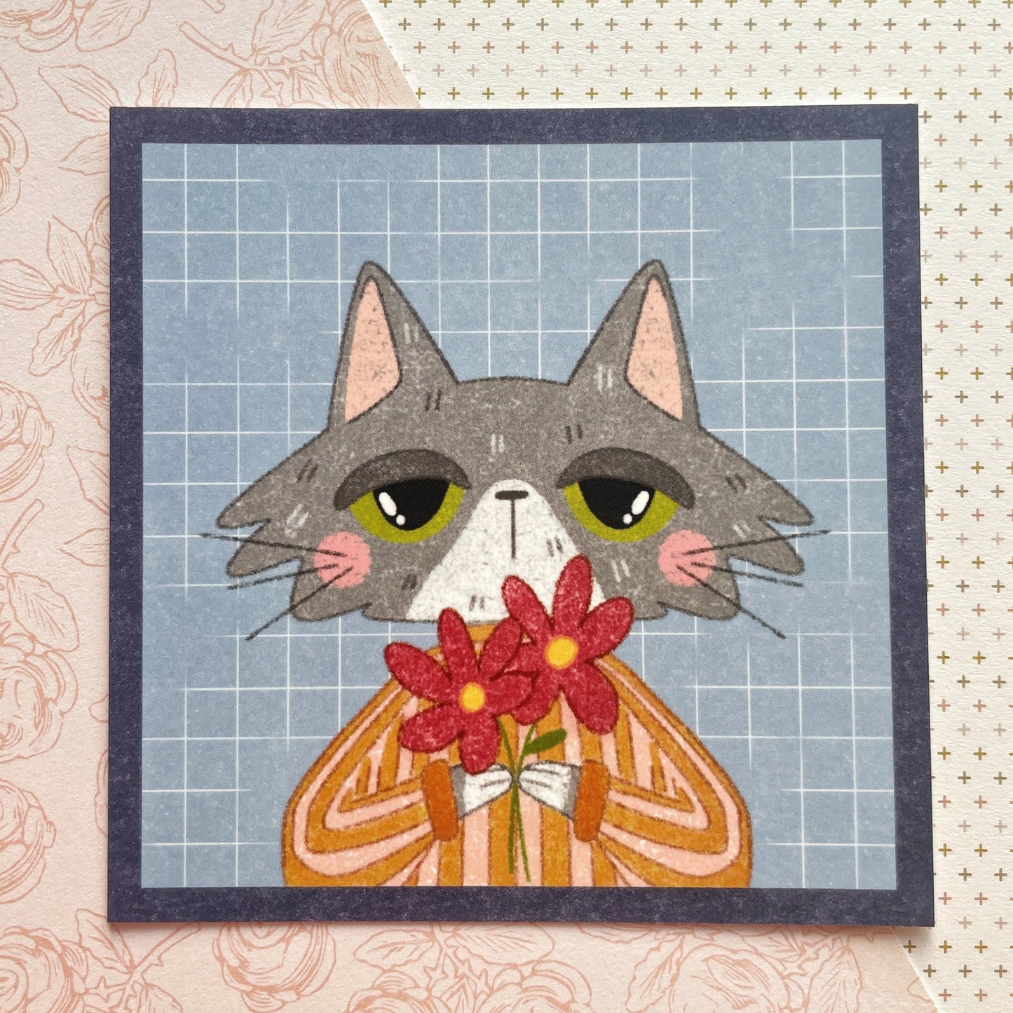 Sweater Cats Soft Touch Matte Postcard Prints