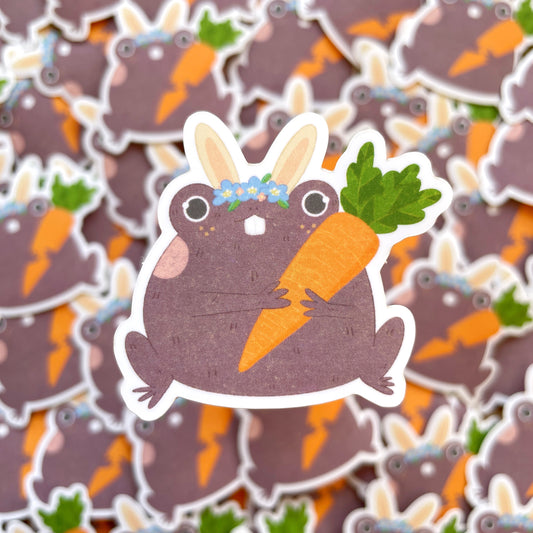 Bunny Frog Matte Die-cut Sticker