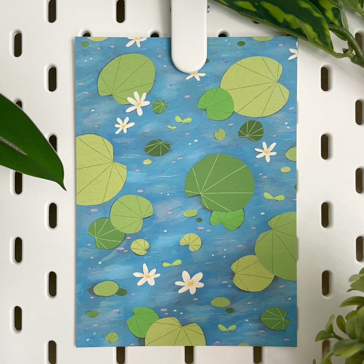 Lily Pads Soft Touch Postcard Art Print