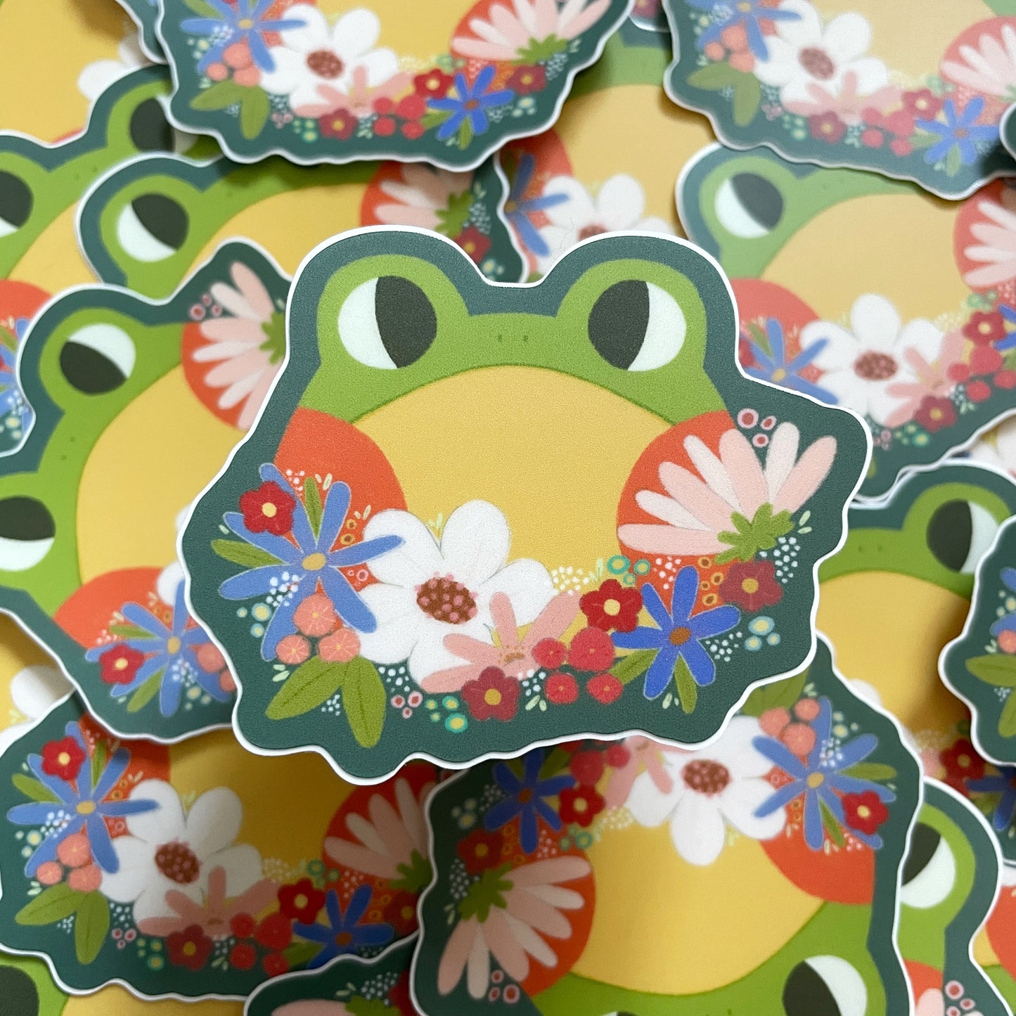 Garden Frog Matte Die-cut Sticker