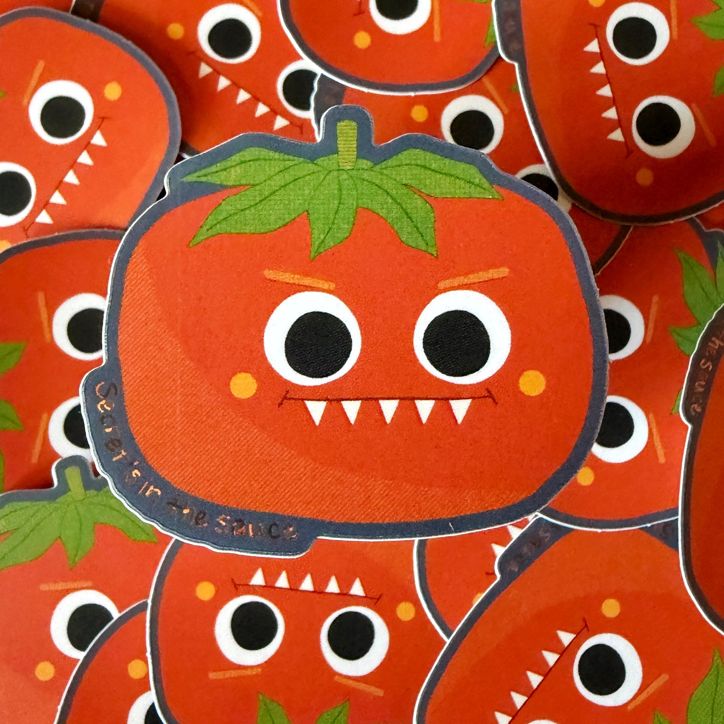 Angy Tomato Glitter Matte Die-cut Sticker