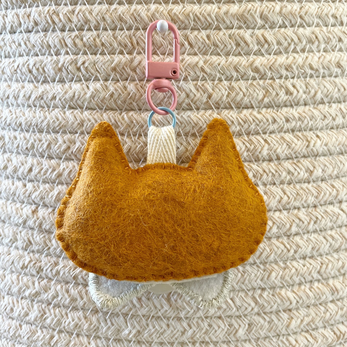 Pride Cat Felt Plush Keychain - Trans Flag