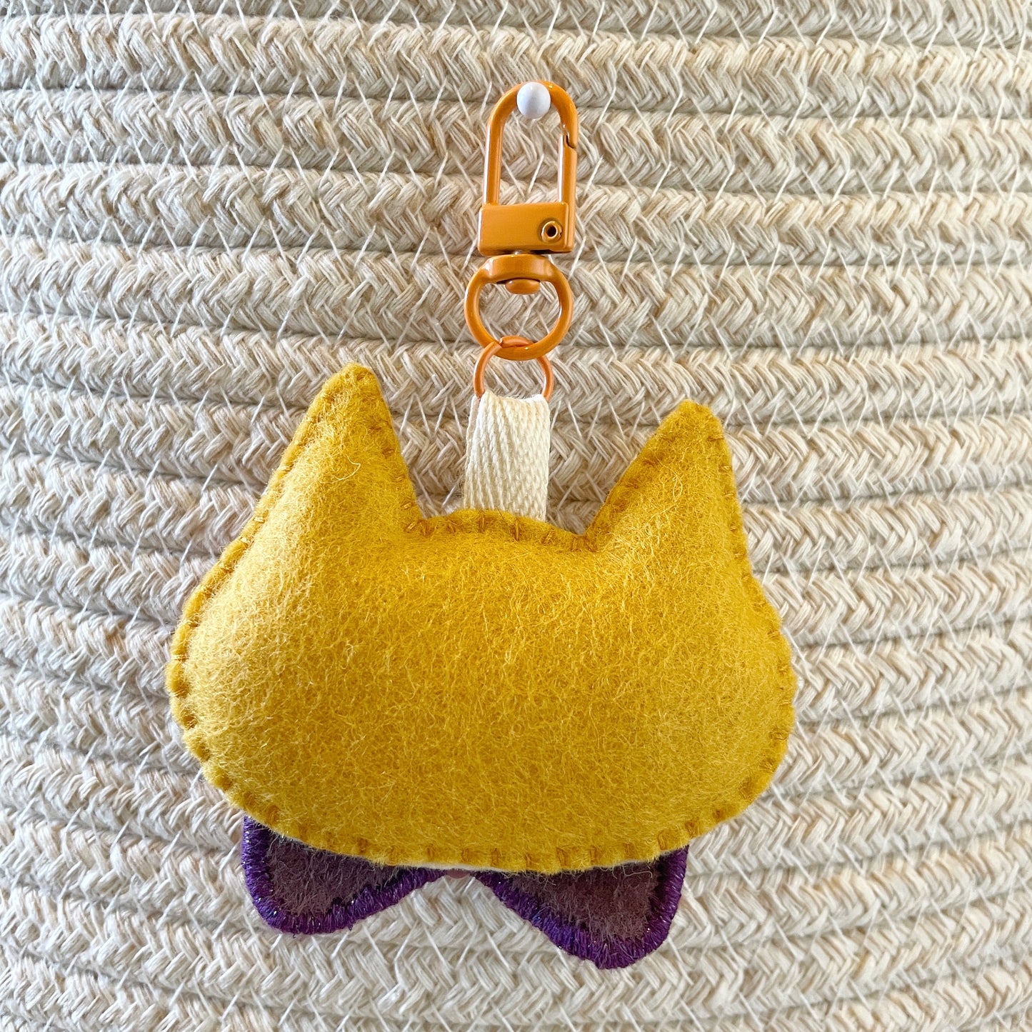 Pride Cat Felt Plush Keychain - Rainbow Flag