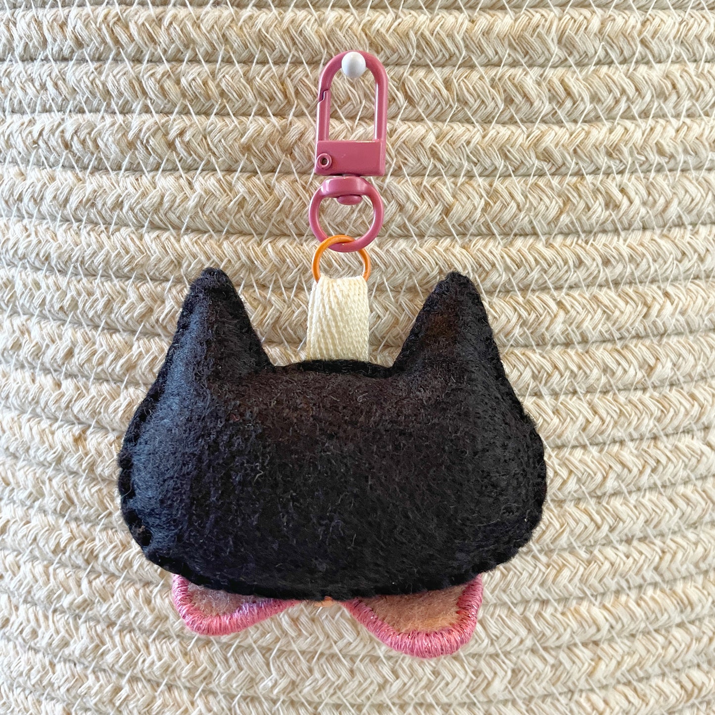 Pride Cat Felt Plush Keychain - Lesbian Flag