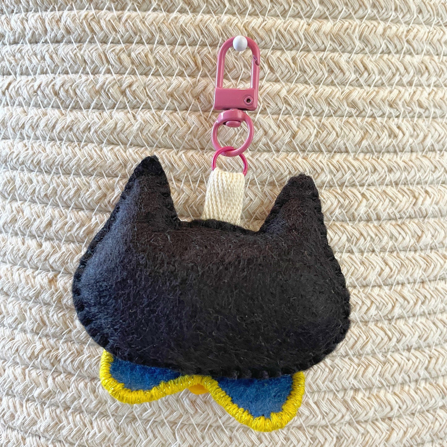 Pride Cat Felt Plush Keychain - Pan Flag