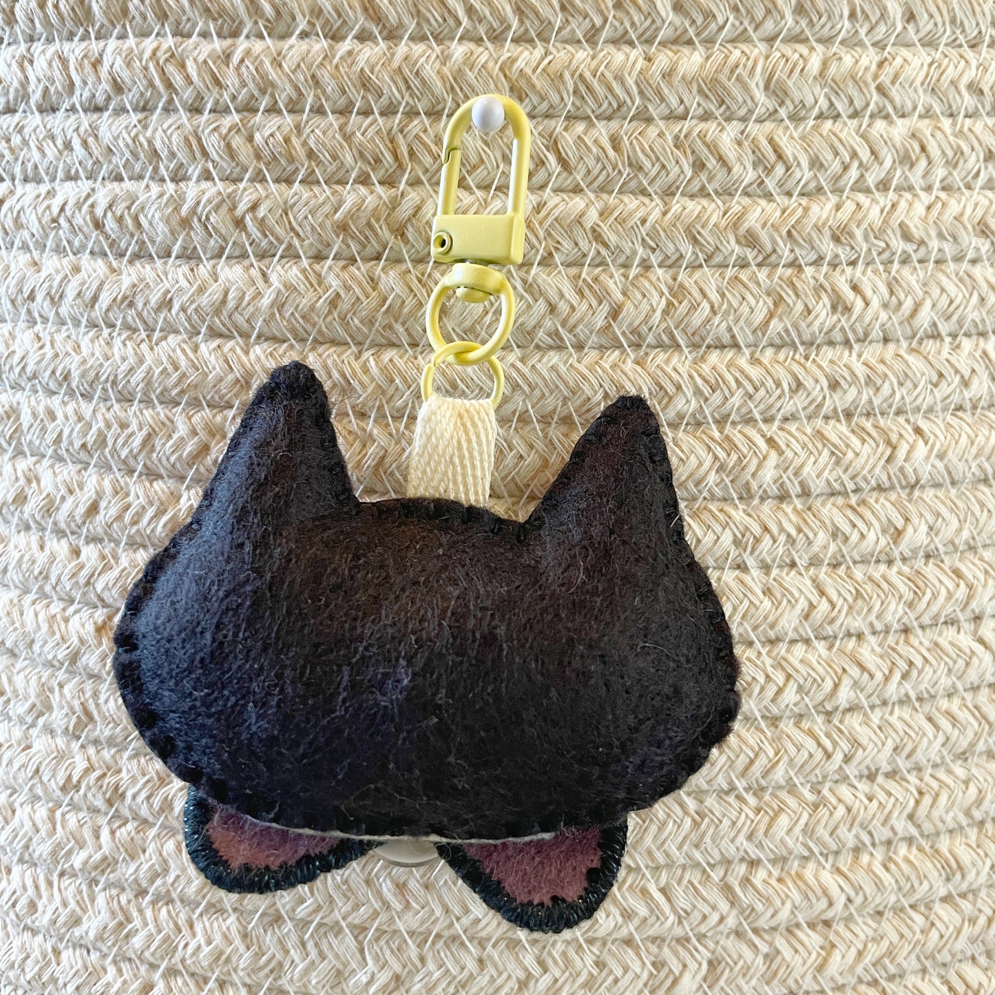 Pride Cat Felt Plush Keychain - Nonbinary Flag