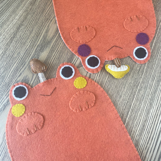 Pumpkin Orange Frog Felt Pin Banners