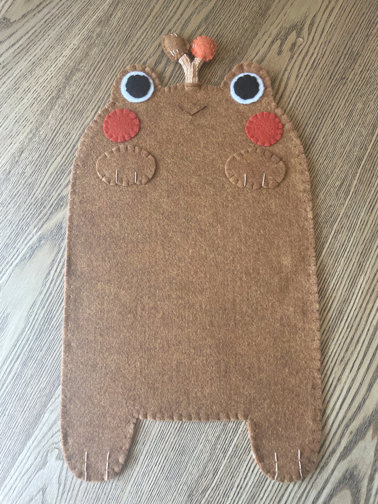 Brown Tan Frog Felt Pin Banners