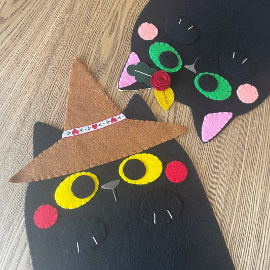 Black Cat Felt Pin Banners