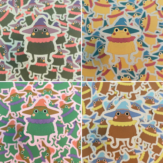 Petal Witch Frogs Matte Die-cut Stickers