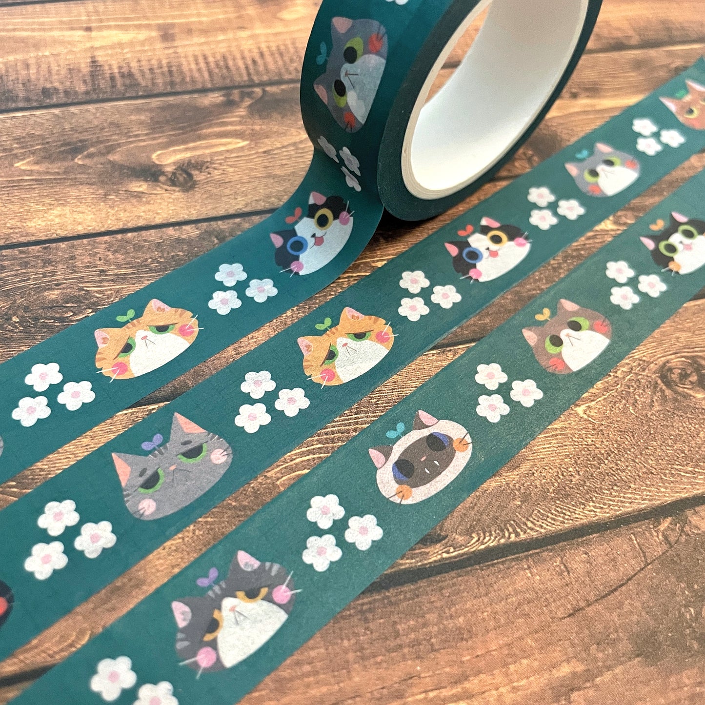 Cat and Daisy 15mm Standard Washi Tape