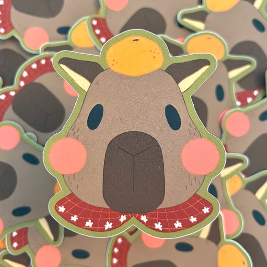 Capybara Matte Die-cut Sticker