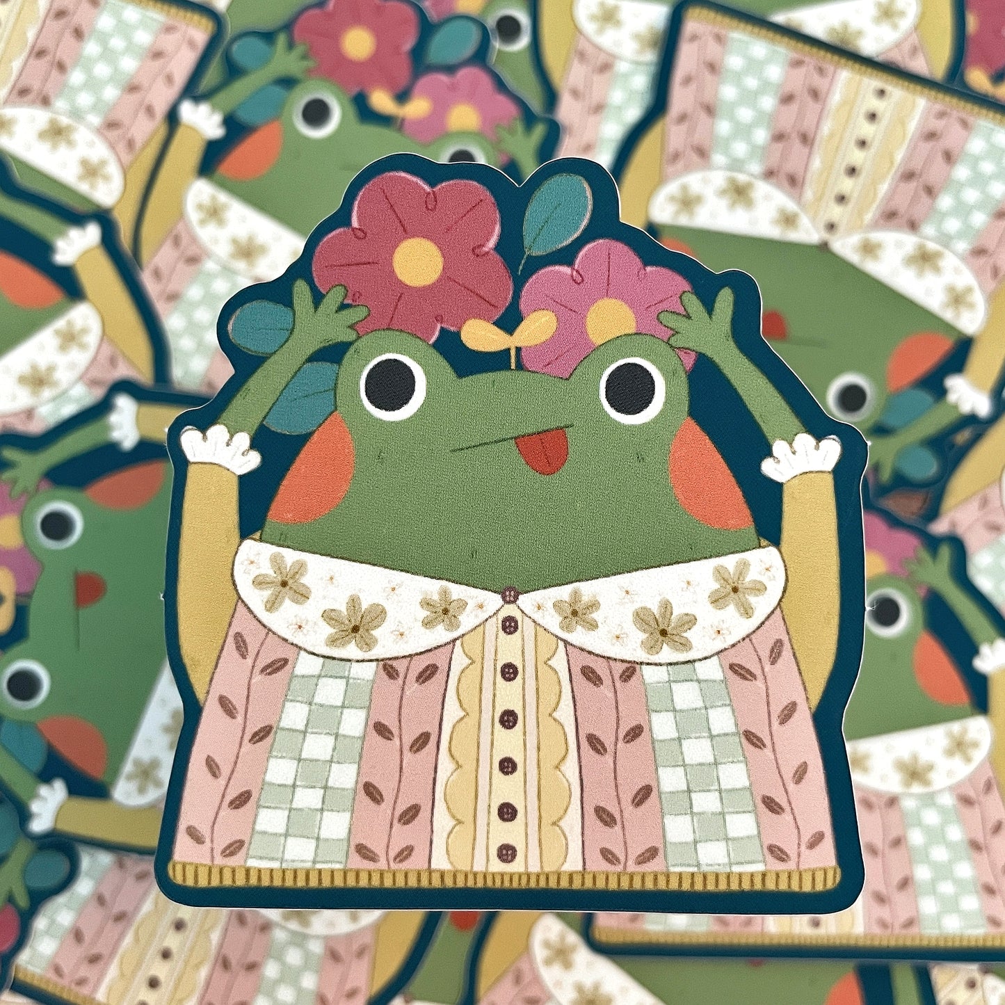 Goofy Frog Matte Die-cut Sticker