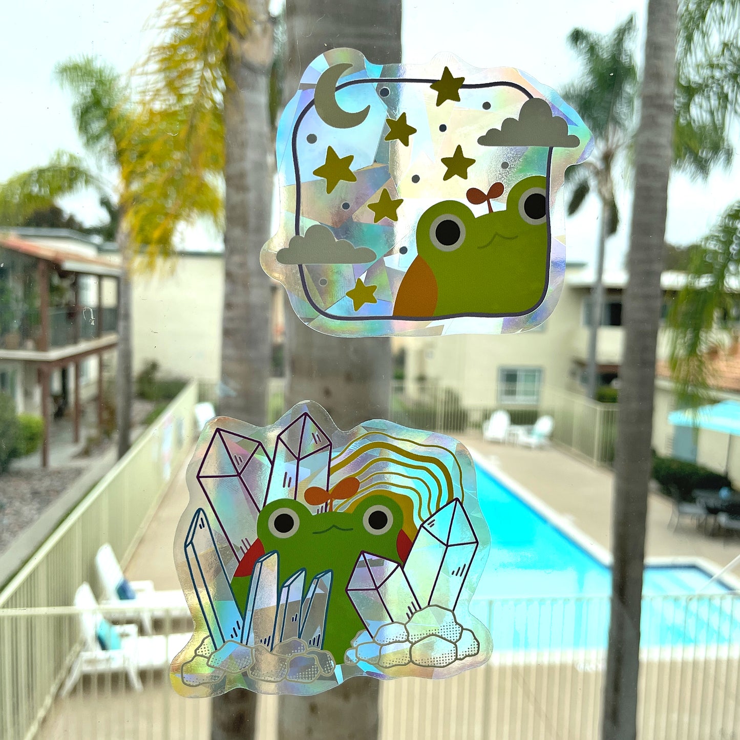 Crystal Frog Suncatcher Window Decal