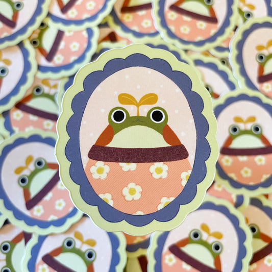 Frog Portrait Soft Matte Die-cut Sticker