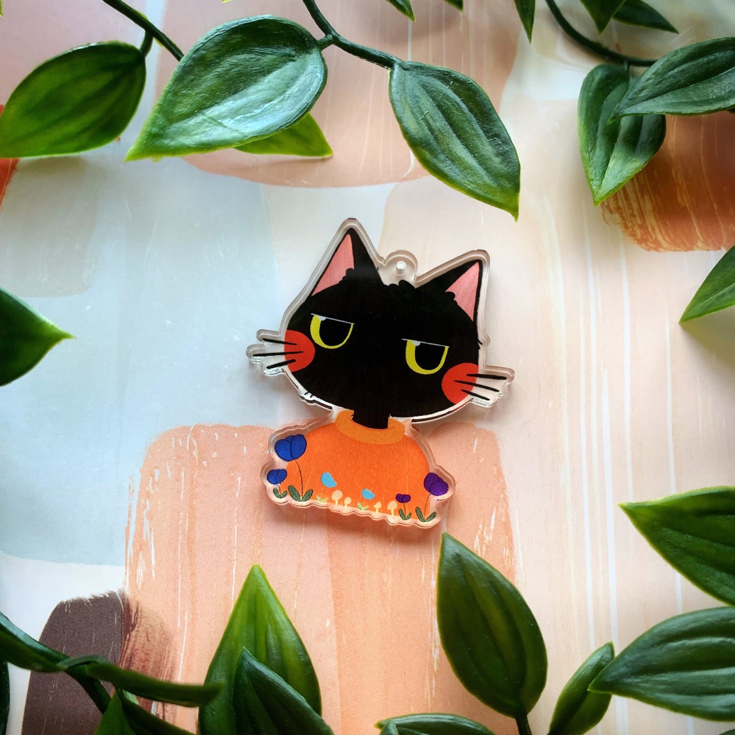 Black Cat Acrylic Keychain