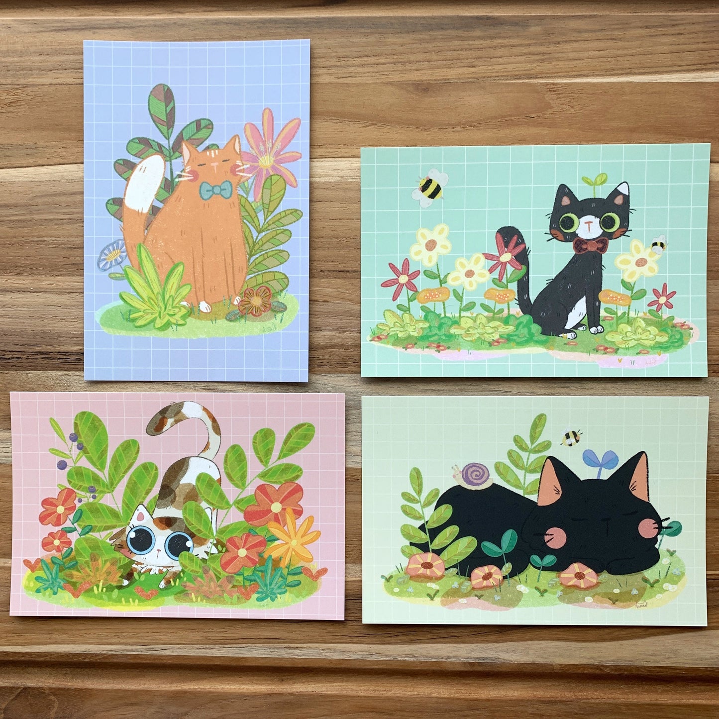 Cat Soft Touch Postcard Print Set