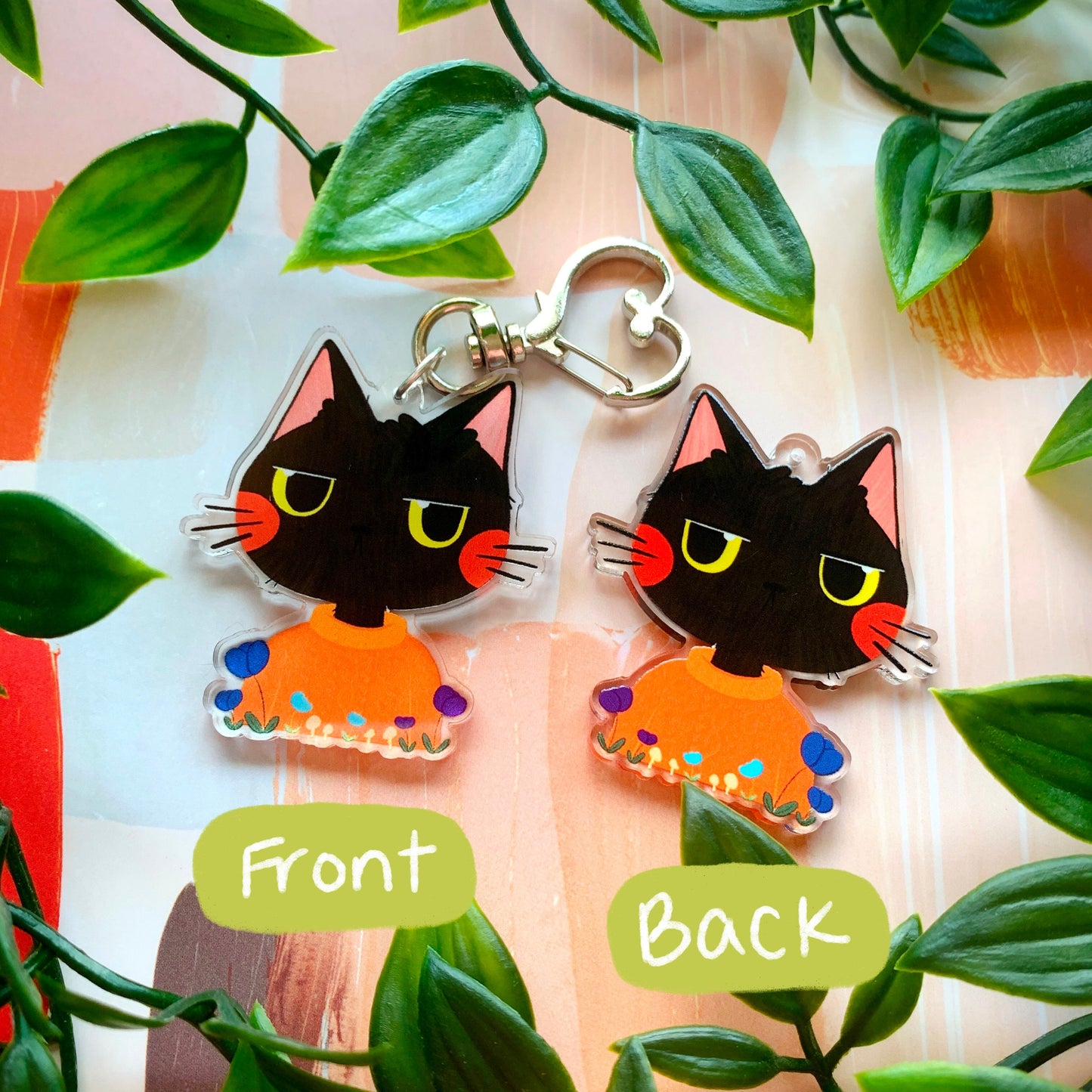 Black Cat Acrylic Keychain