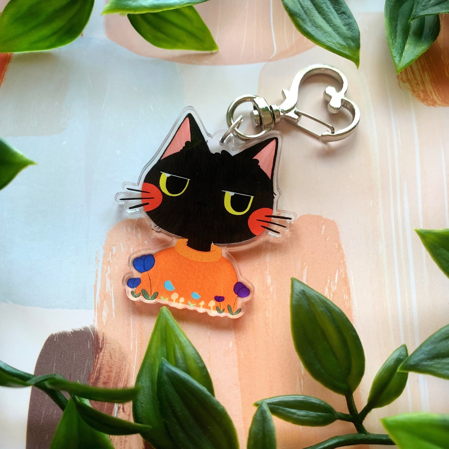 Black Cat Acrylic Keychain