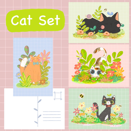 Cat Soft Touch Postcard Print Set