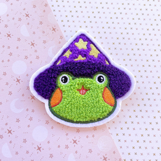 Wizard Frog Iron On Chenille Embroidered Patch