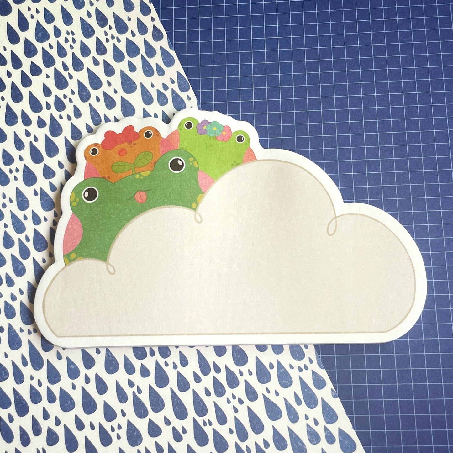 Die-cut Sticky Notes Grey Cat, Tabby Cat, Wizard Cat and Cloud Frogs (CLEARANCE)