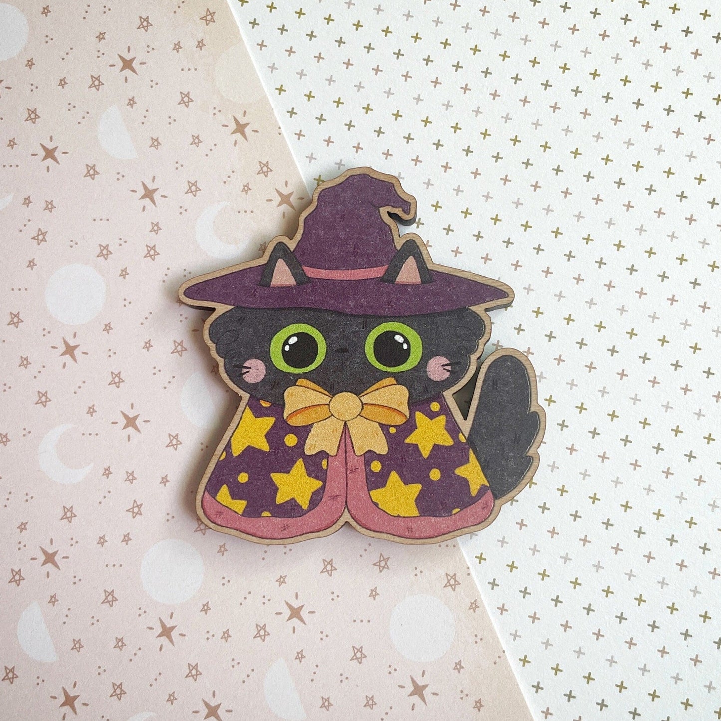 Wooden Halloween Spoopy Season Magic Pins and Magnets