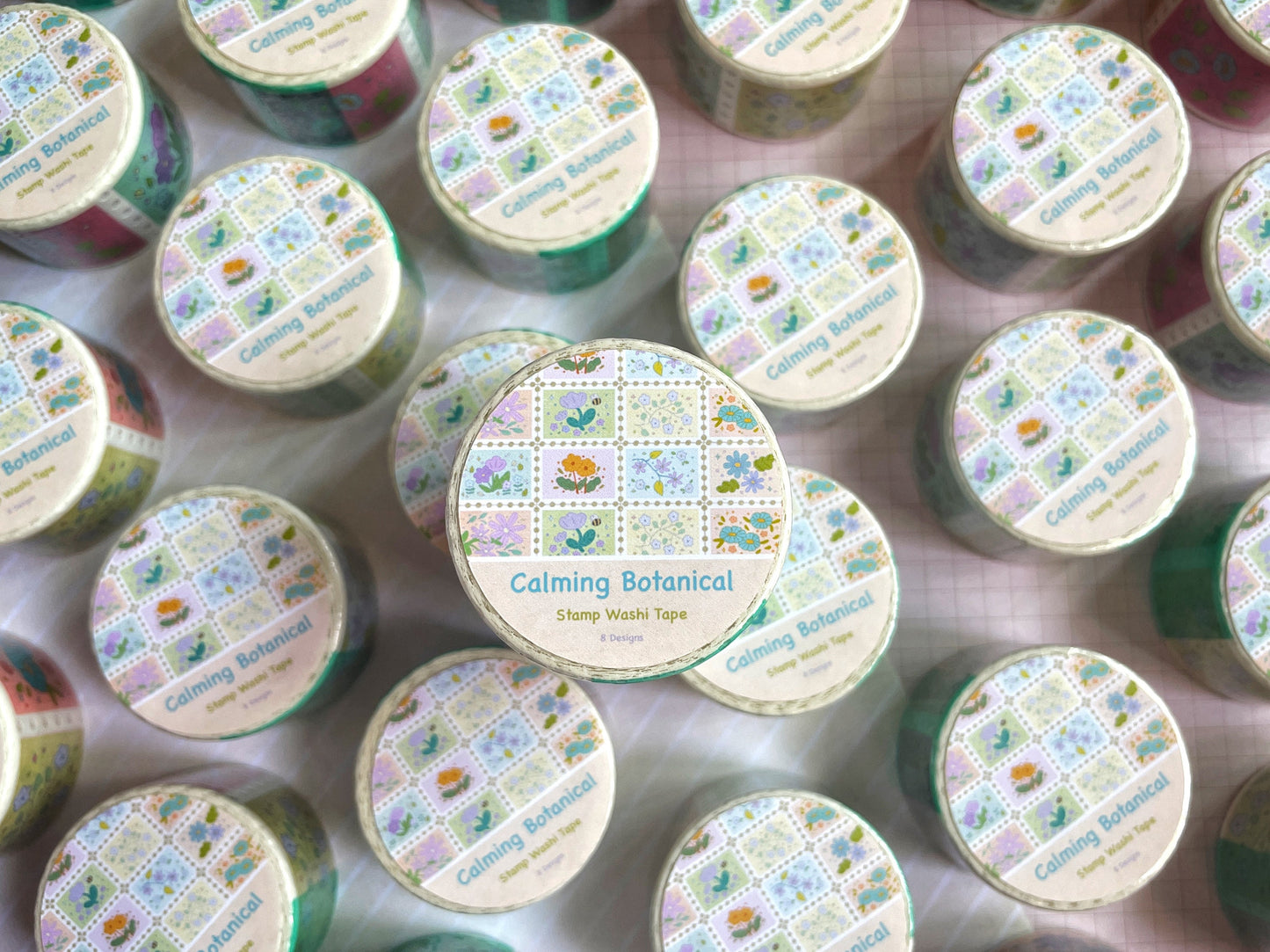 Calming Botanical Stamp Washi Tape