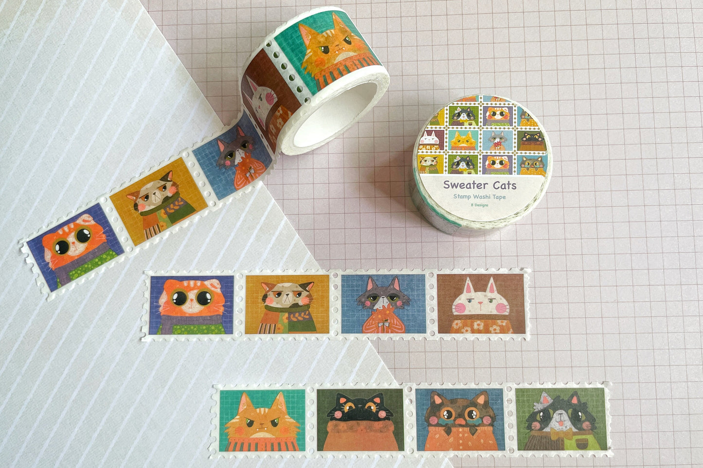 Sweater Cats Stamp Washi Tape