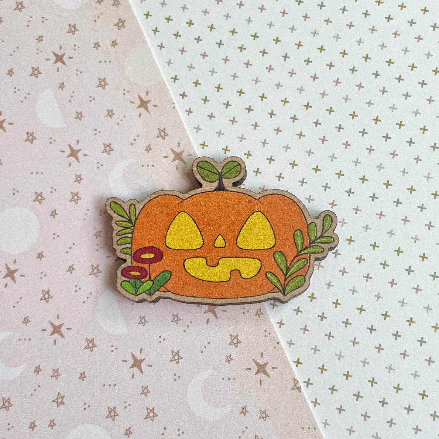 Wooden Halloween Spoopy Season Magic Pins and Magnets