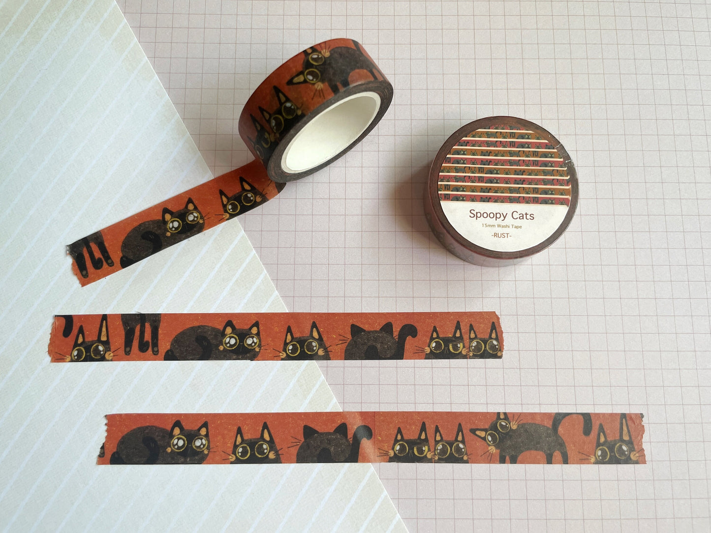 Spoopy Cats Standard 15mm Washi Tape