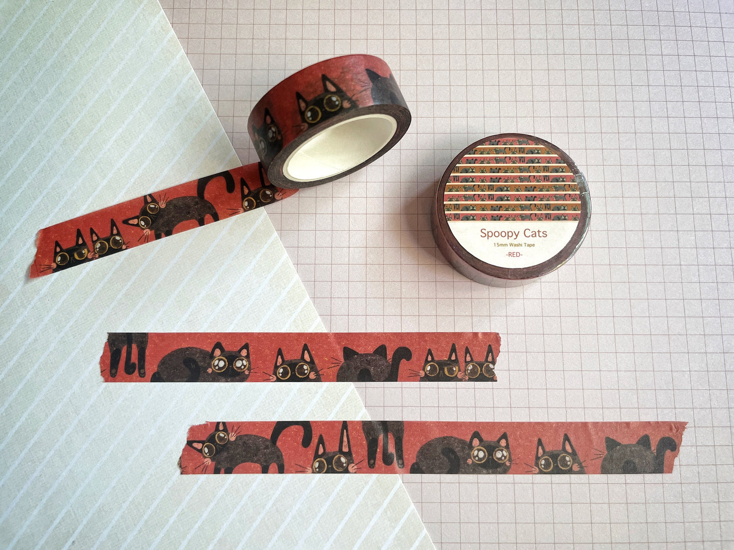 Spoopy Cats Standard 15mm Washi Tape