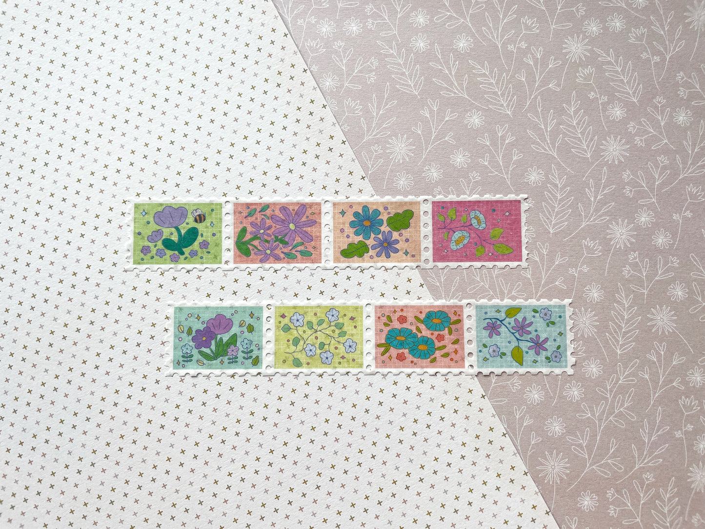 Calming Botanical Stamp Washi Tape