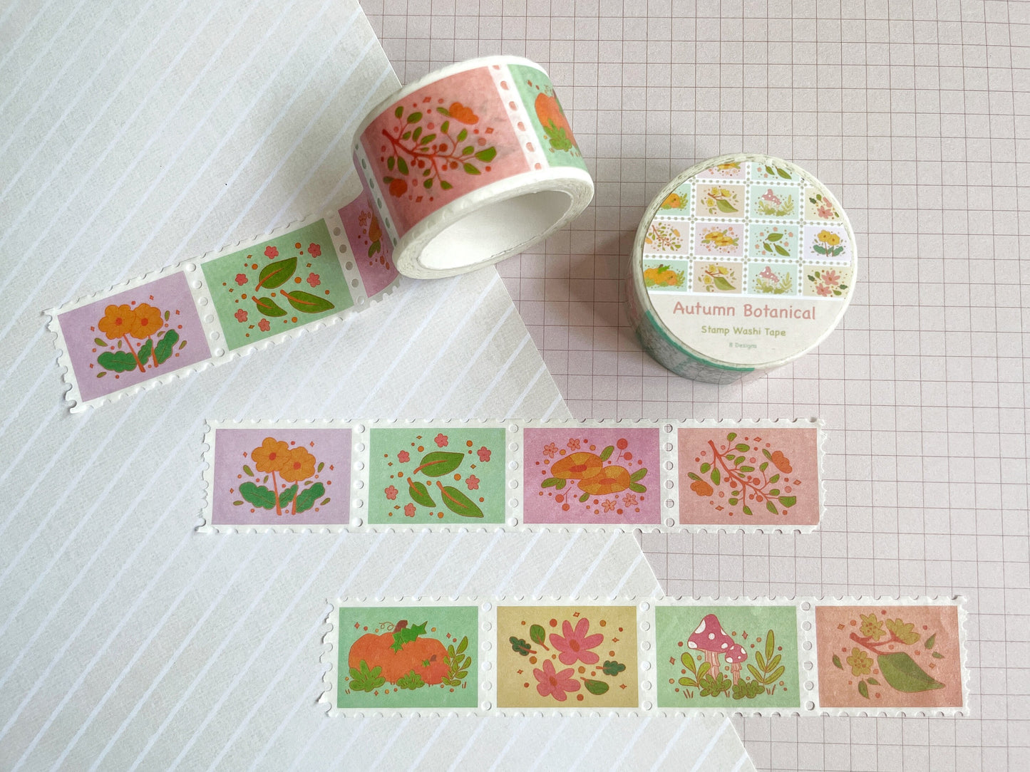 Autumn Botanical Stamp Washi Tape