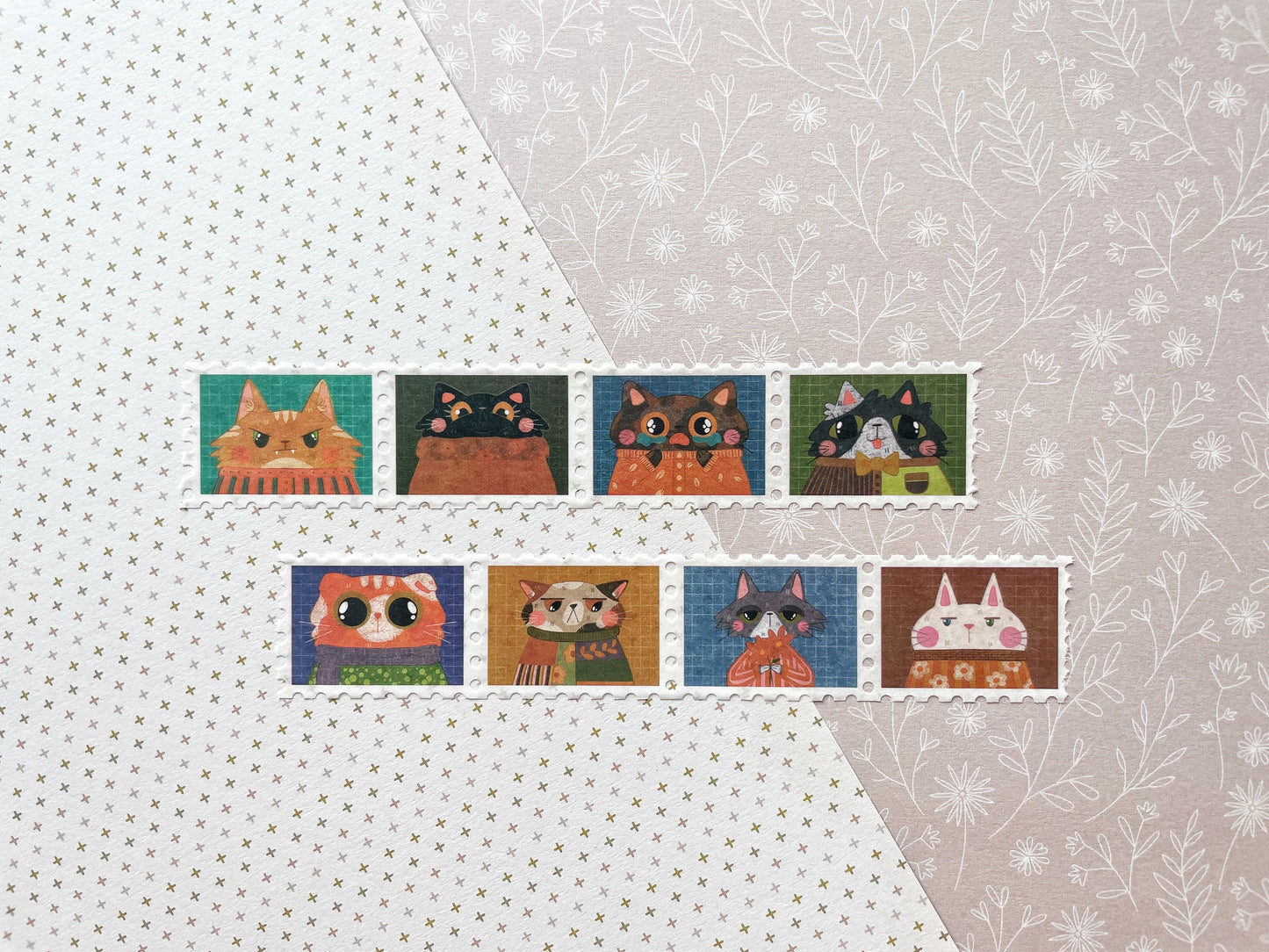 Sweater Cats Stamp Washi Tape